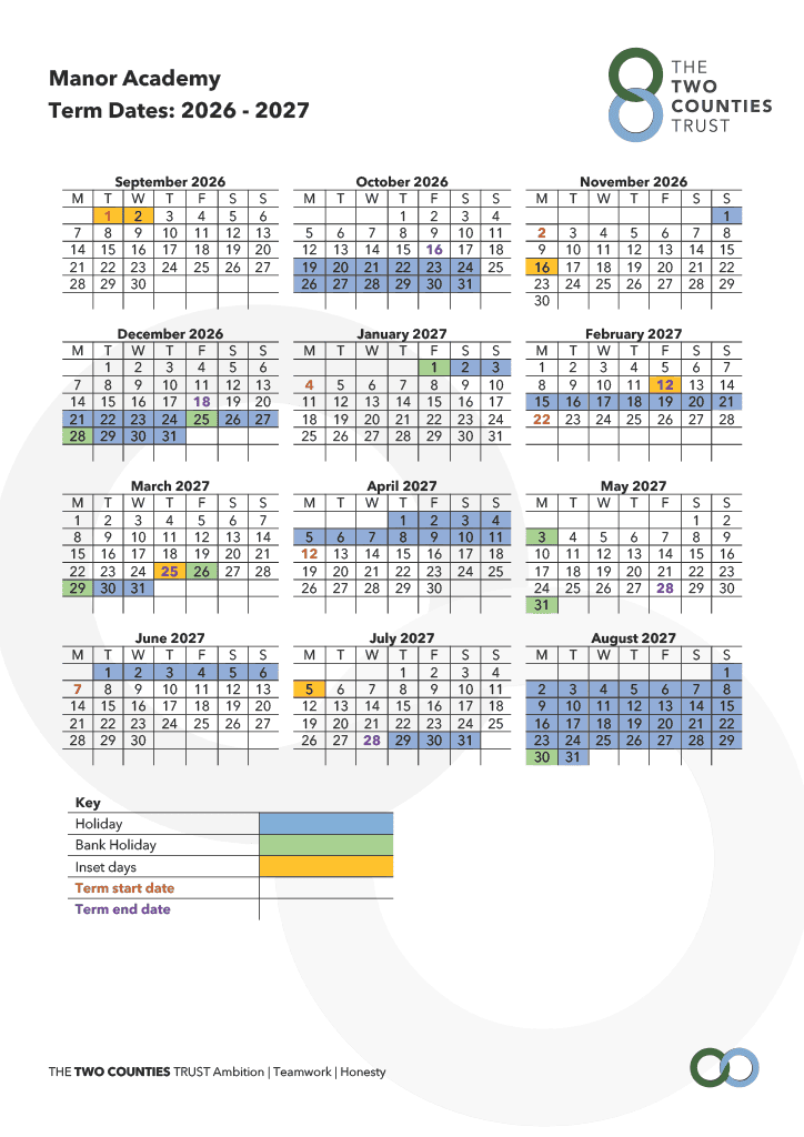MA Term Dates 2026 27